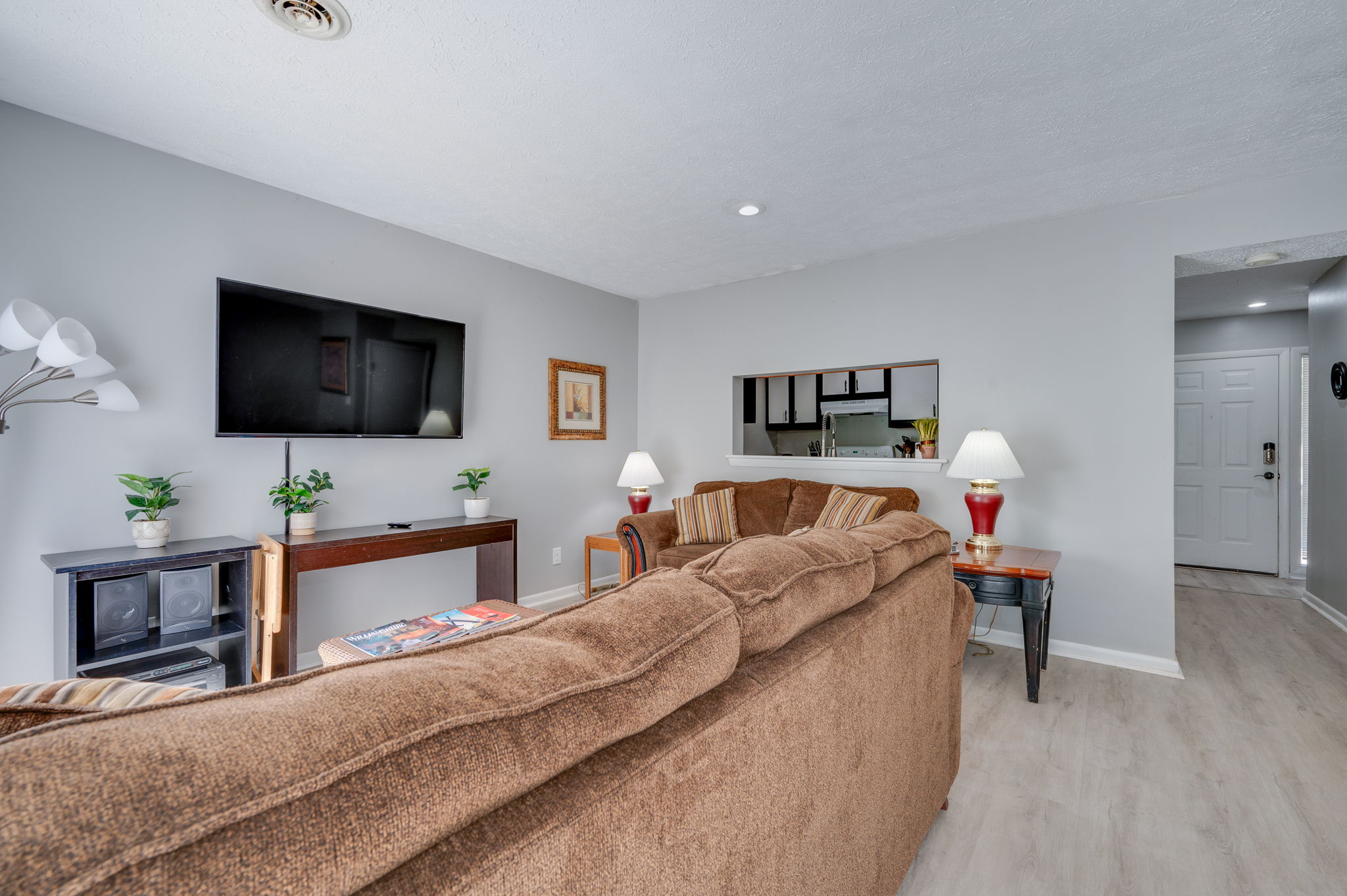 Spacious living area with comfortable seating and modern decor